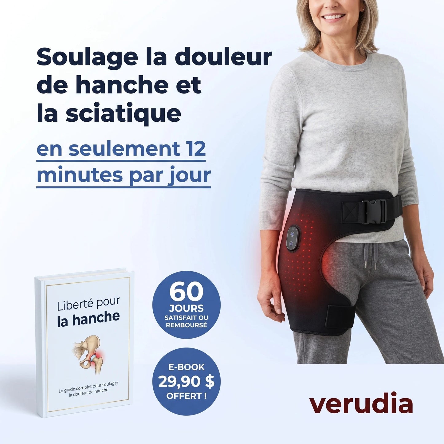 Masseur de hanche 4-en-1 Verudia avec e-book offert