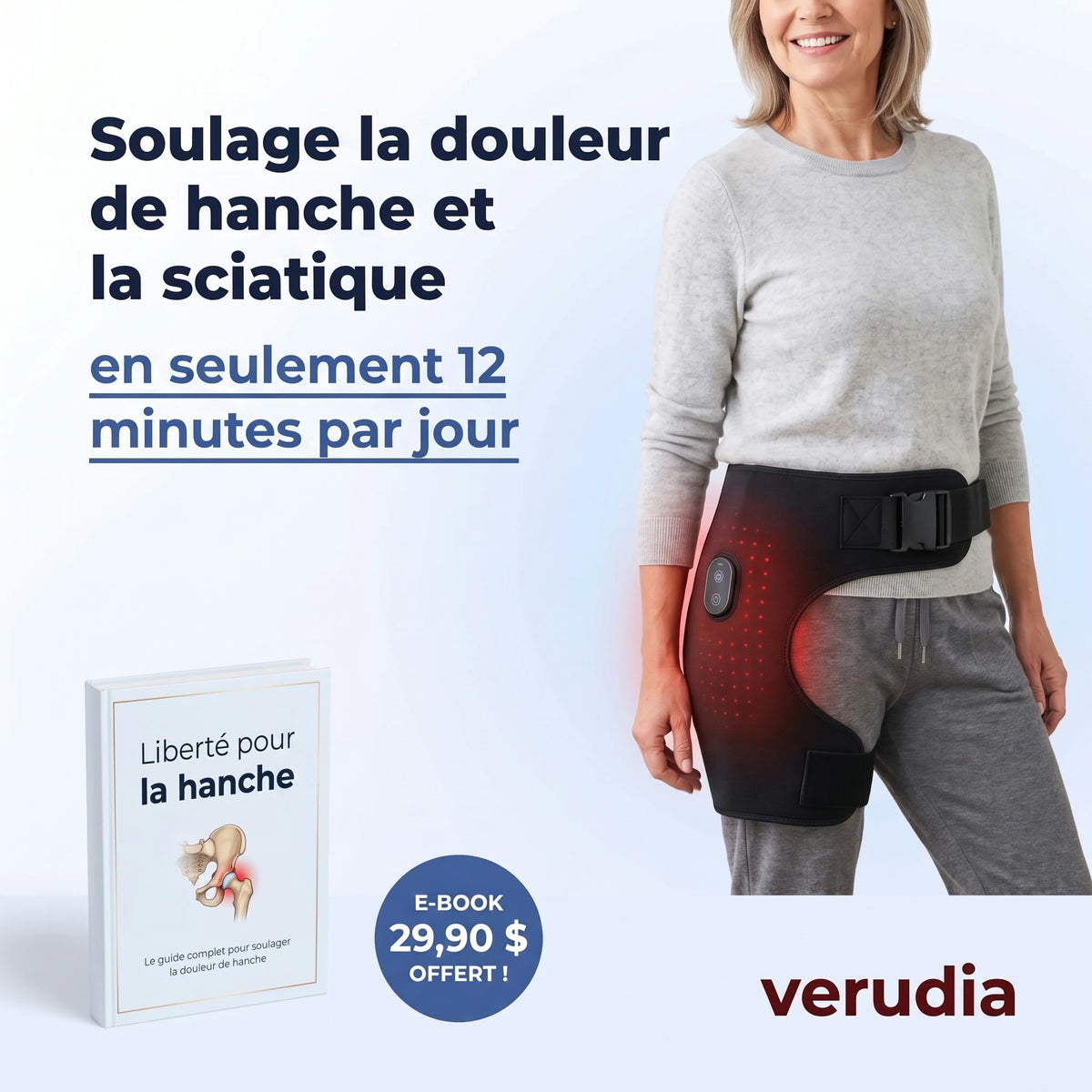 Masseur de hanche 4-en-1 Verudia avec e-book offert